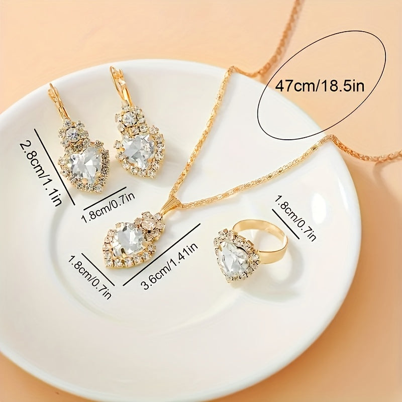 5-qismli ayollar uchun soat va zargarlik to'plami, kvarts harakati, analog dumaloq ko'rsatkich, kristall aksentli qotishma tasma, ona uchun sovg'a to'plami