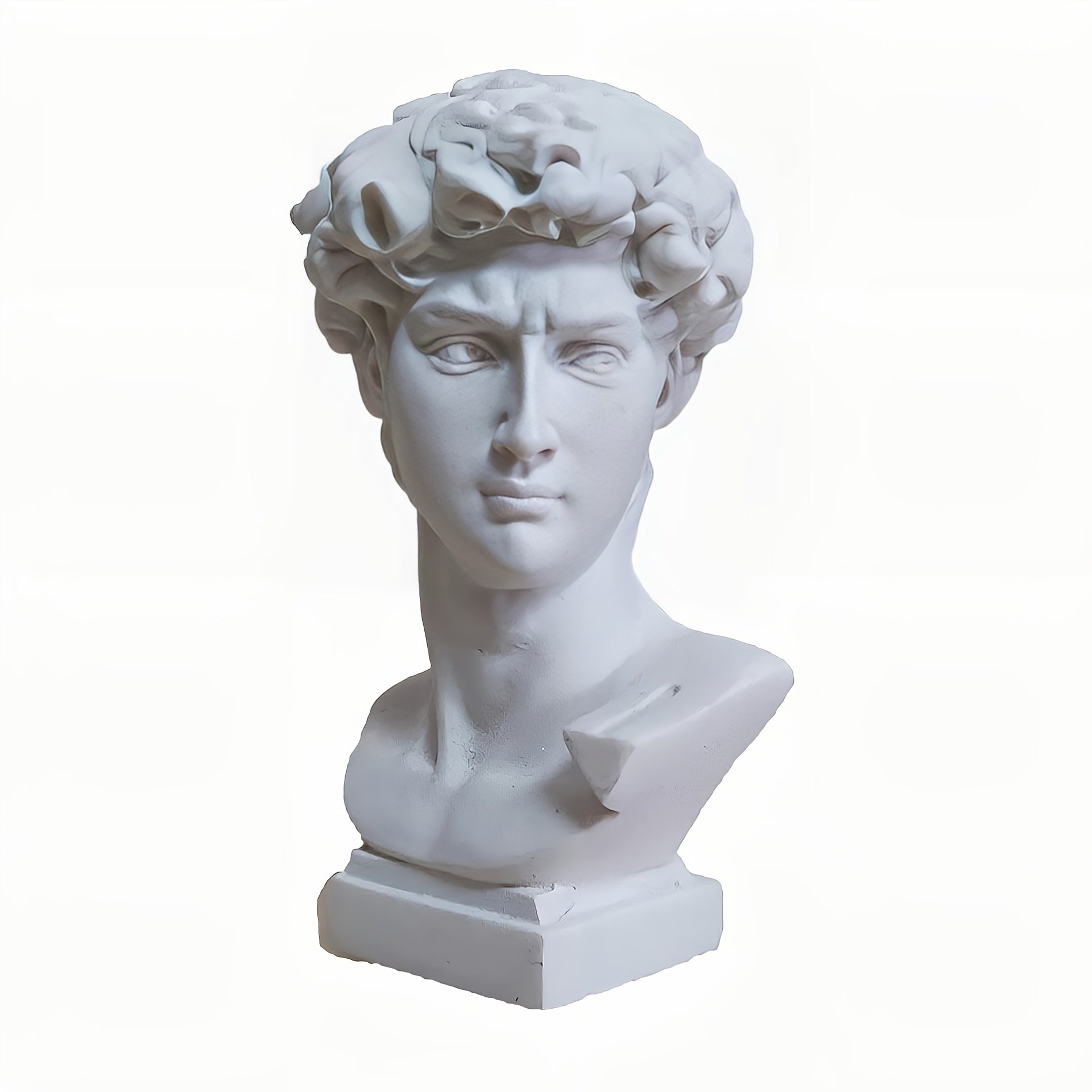White Resin Greek Bust Sculpture 7cm Decorative Home Office Collection