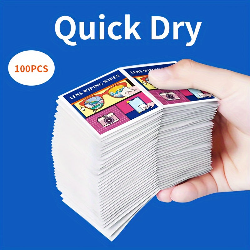 Disposable Glasses Cleaning Wipes Pack of 100 for Screens Lenses and Devices