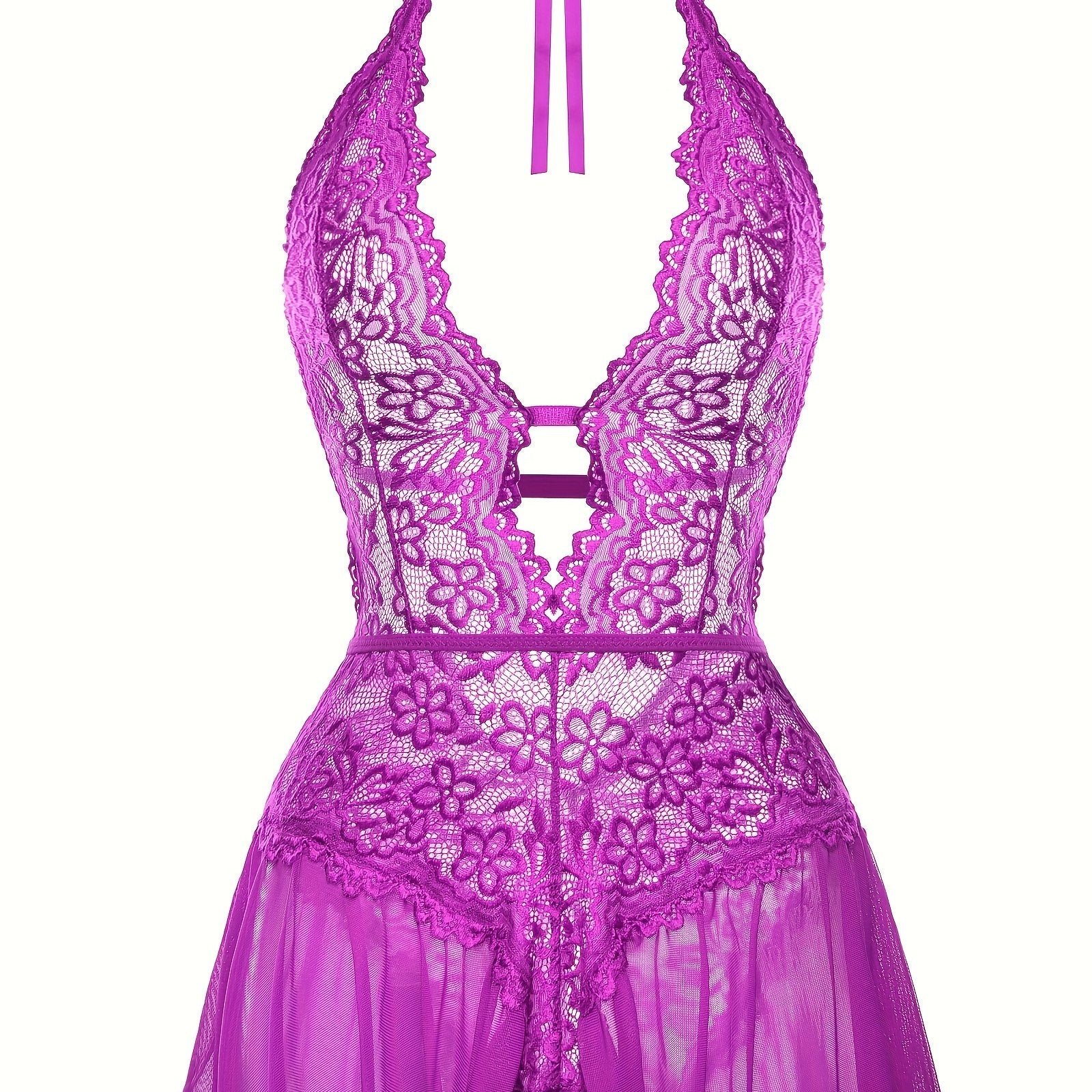 Women's Lace Crotchless Bodysuit Lingerie Sexy Erotic Underwear