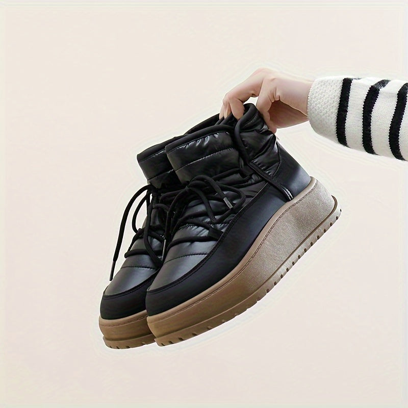 Women's Winter Fleece-Lined Chunky Sneakers Casual Warm Winter Boots