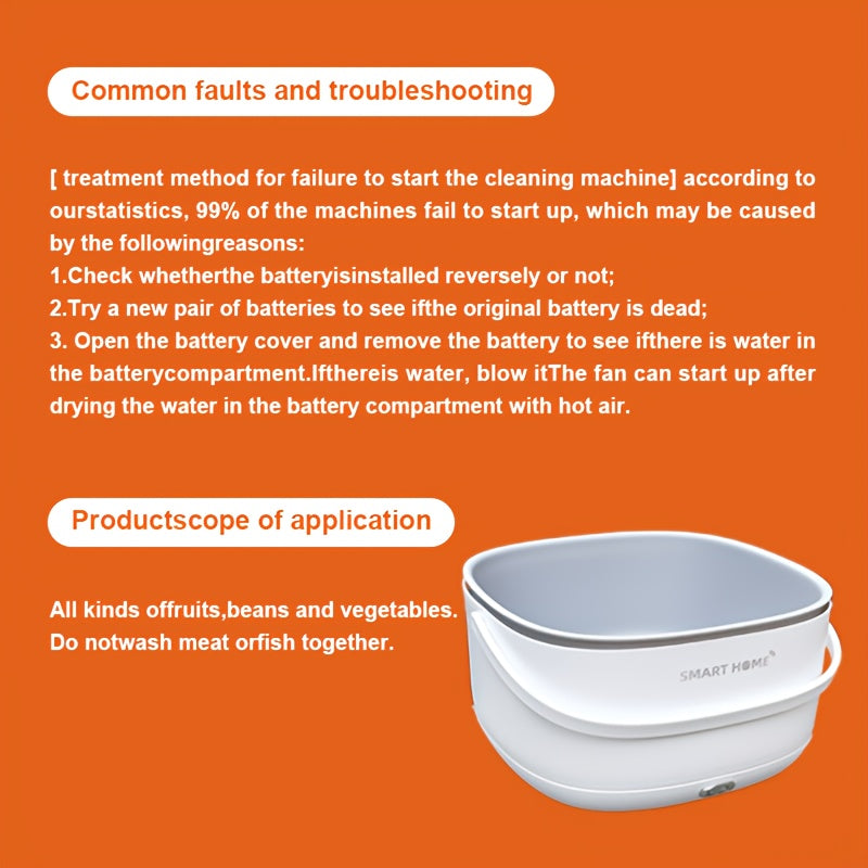 Meva va sabzavotlarni tozalash qurilmasi, ko‘p funksiyali tozalash mashinasi, portativ va avtomatik, batareyalar talab qilinmaydi