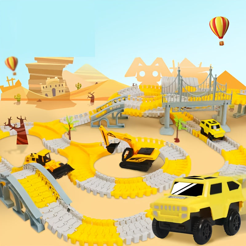 Juguete educativo de coche de ferrocarril eléctrico DIY para niños de 8 años en adelante, de plástico, sin batería, tren pequeño negro y amarillo