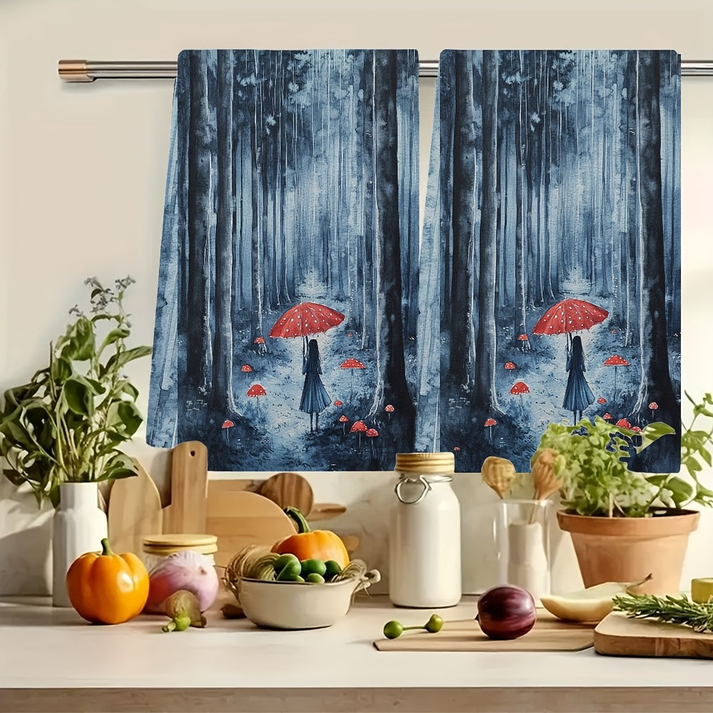 Juego de 2 toallas de cocina ultra suaves y absorbentes con diseño de selva lluviosa