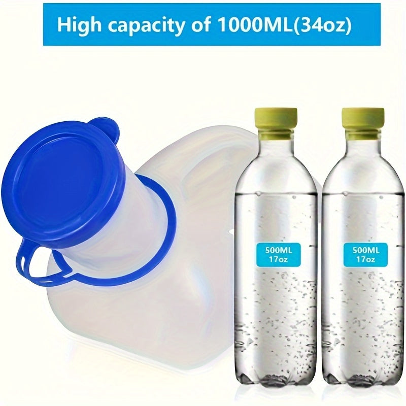 Unisex Portable Travel Toilet Plastic Urinal 33.8oz Leak-Proof With Handle