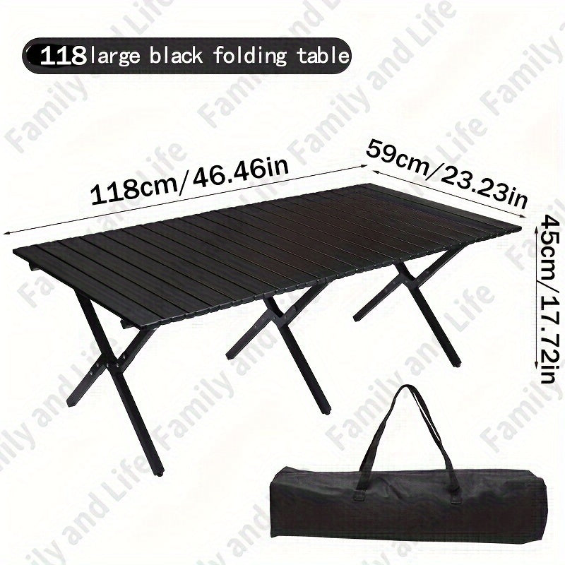 Extra-Wide 120cm Portable Folding Table for Camping and Picnics Sturdy Steel