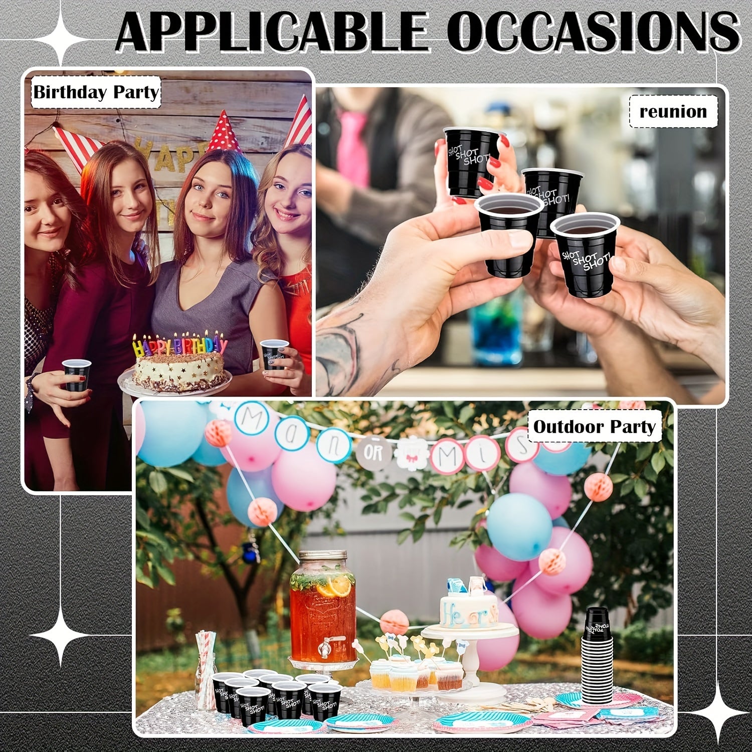 20/50 Pack Disposable 2oz Black Paper Shot Cups with Lids for Hot Beverages Recyclable