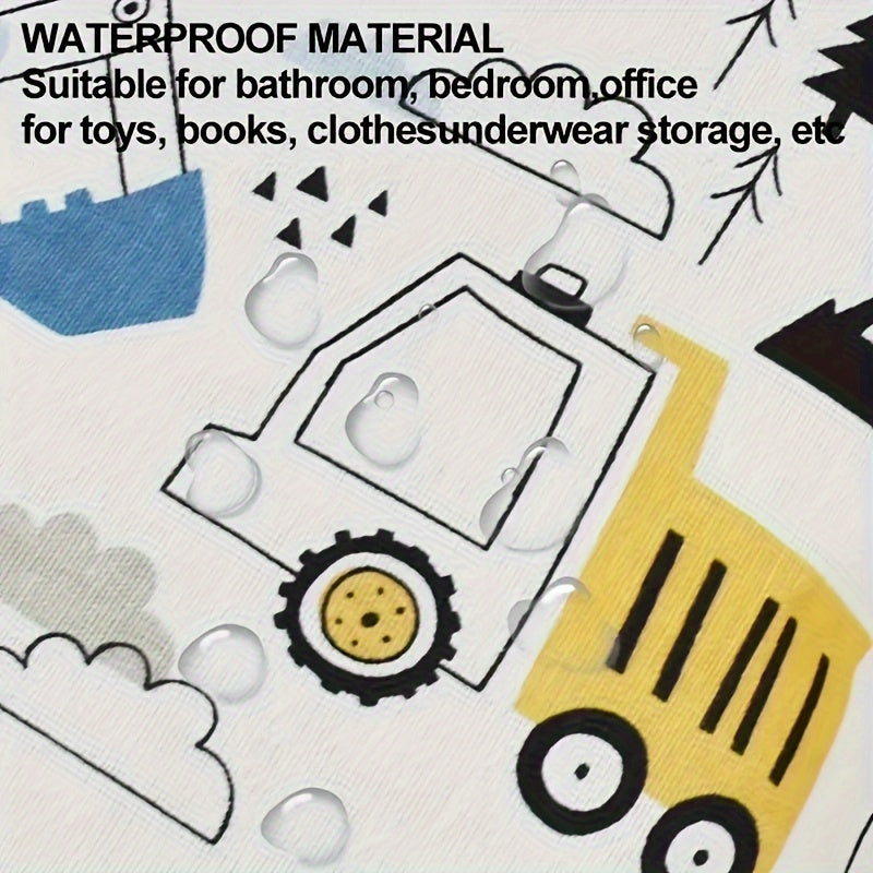 Multfilm printli portativ kir yuvish savati, uyda iflos kiyimlar va o'yinchoqlarni saqlash uchun mukammal.