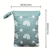 30x40cm Waterproof Reusable Cloth Diaper Wet Bag with Zipper Closure