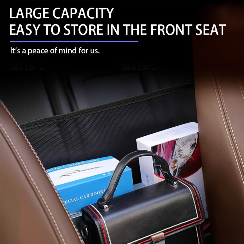 Katta kanvas avtomobil saqlash sumkasi orqa o'rindiq tashkilotchisi, telefonlar va fayllar uchun bardoshli tarmoq
