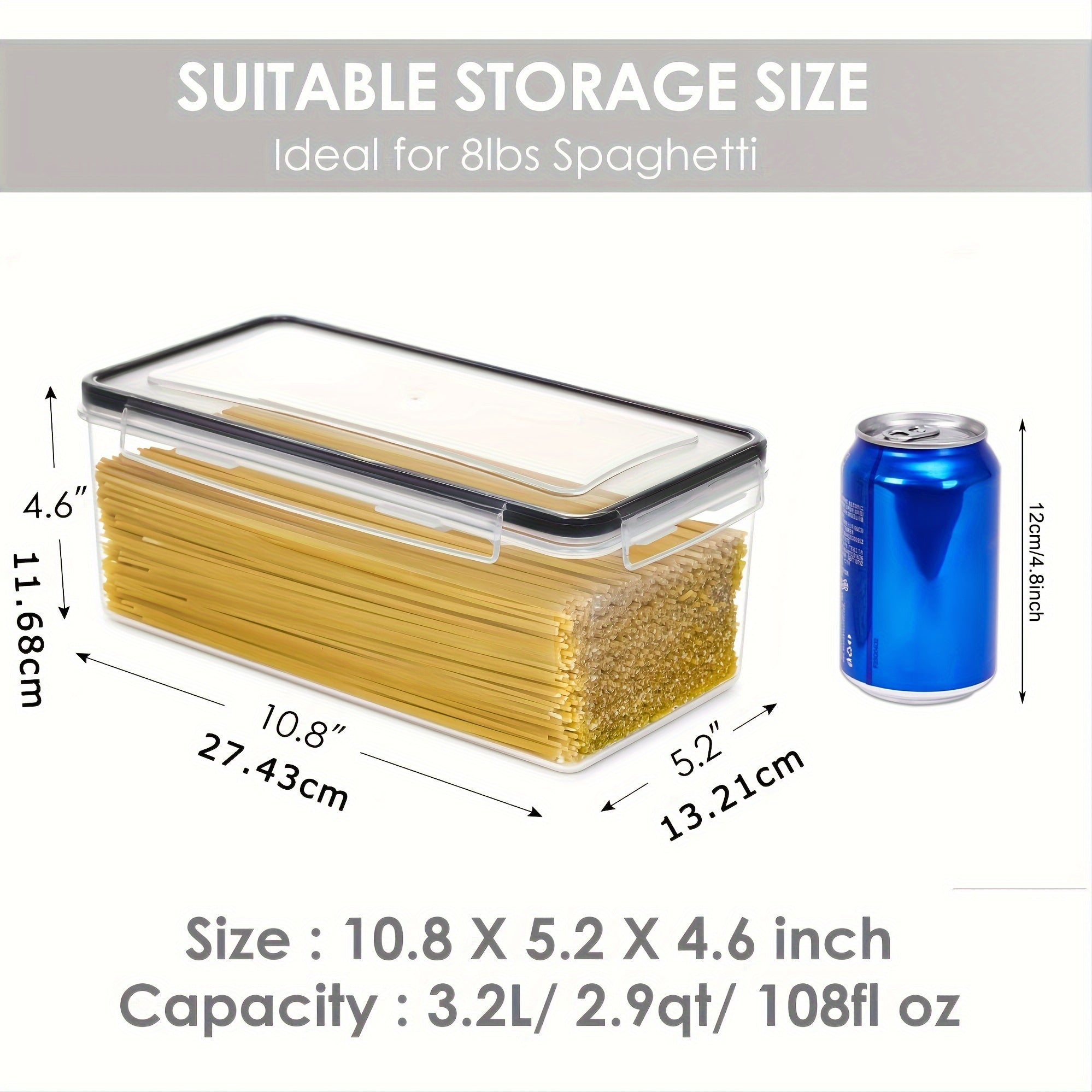 Airtight Plastic Food Storage Containers 1/2/3pcs Stackable Pantry Organizer