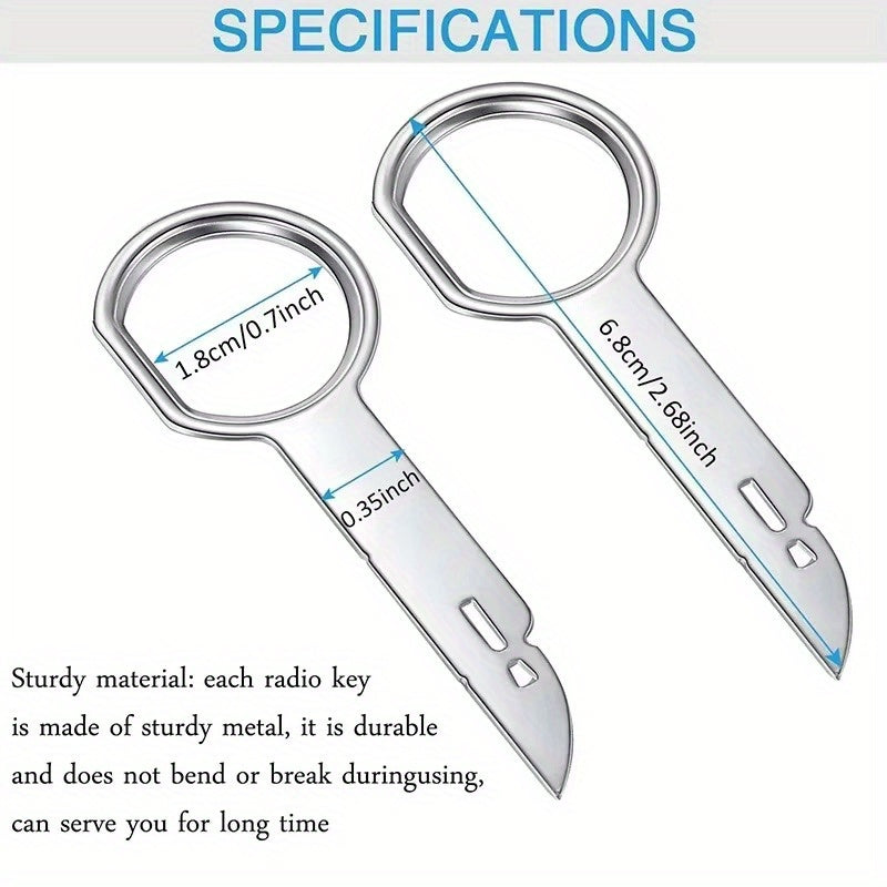 4Pcs Stainless Steel Car Radio Removal Tool Set Stereo Key Extractor Auto Repair