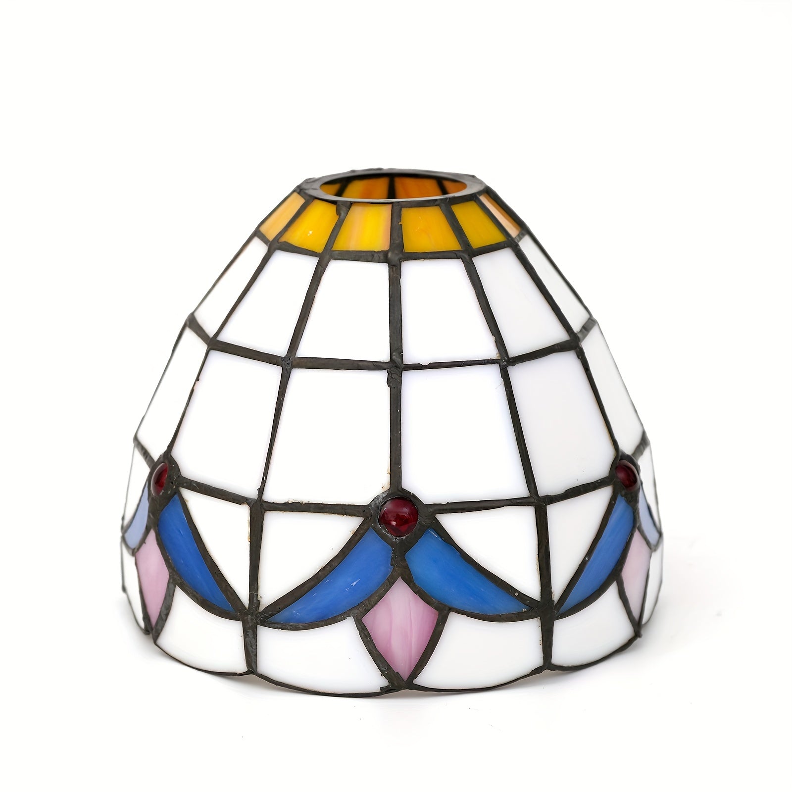 6-Inch Leaf Pattern Handcrafted Stained Glass Lampshade for Pendant and Wall Lighting
