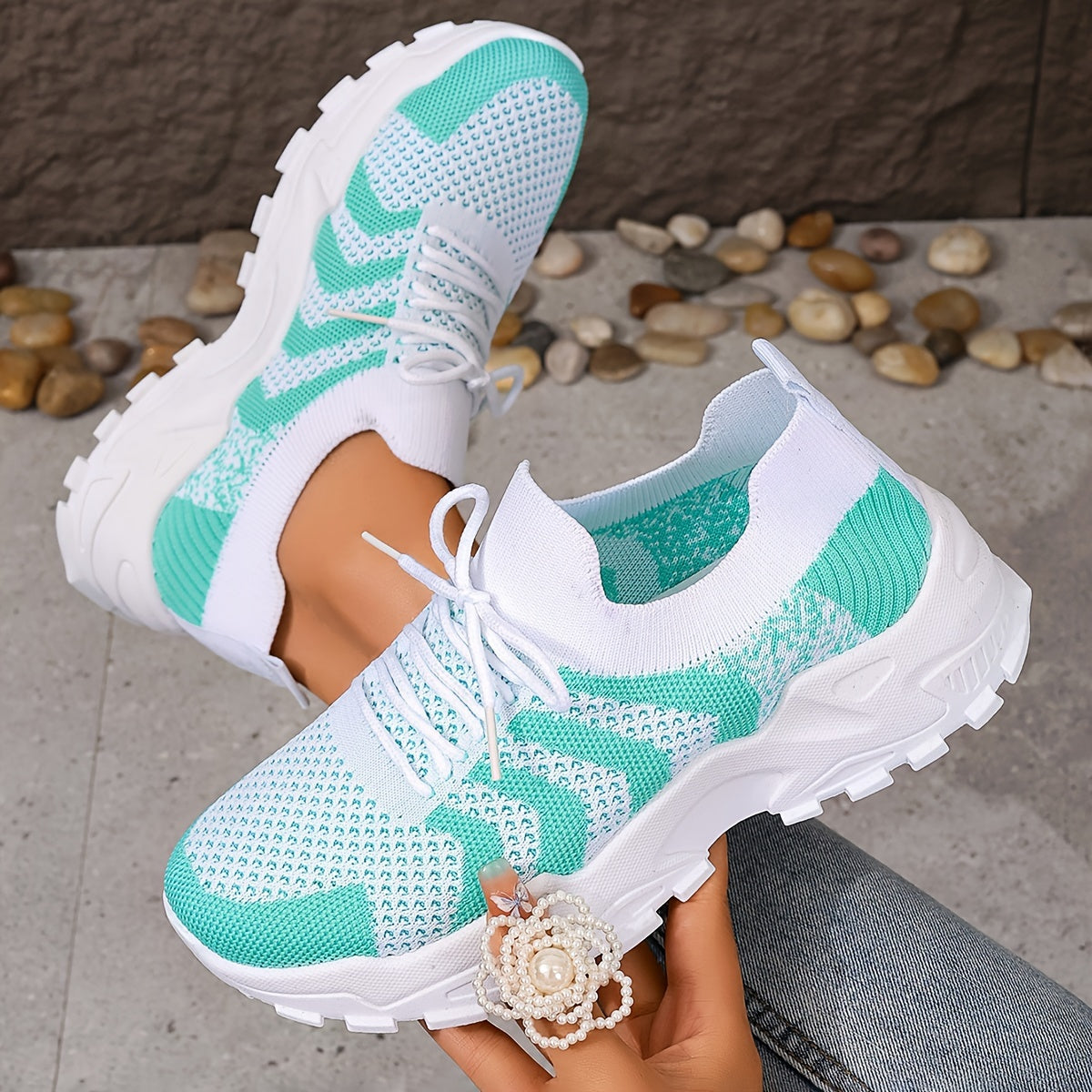 Women's Mesh Casual Low-Top Platform Sneakers Plus Size