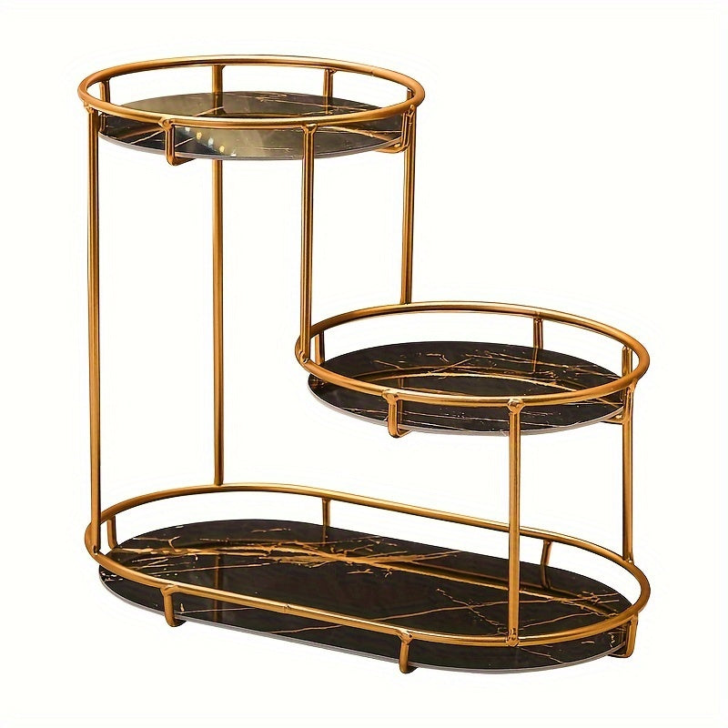 Organizador de baño de hierro fundido con 3 niveles y panel UV lavable