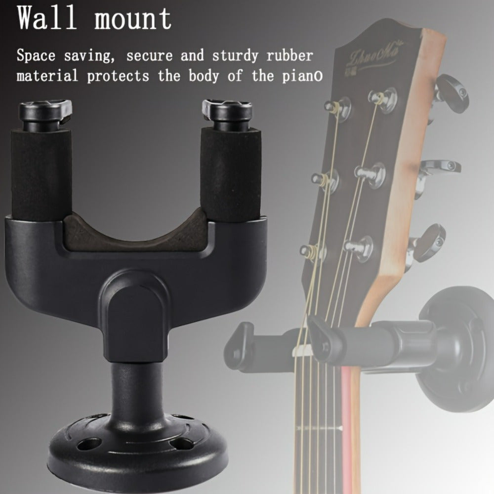 Soporte de pared en ABS negro para guitarra y violín, con gancho de 13cm