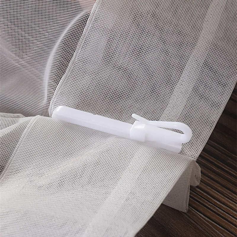 Set of 20 White Plastic Curtain Hooks with Adjustable Clips for Windows Doors Showers