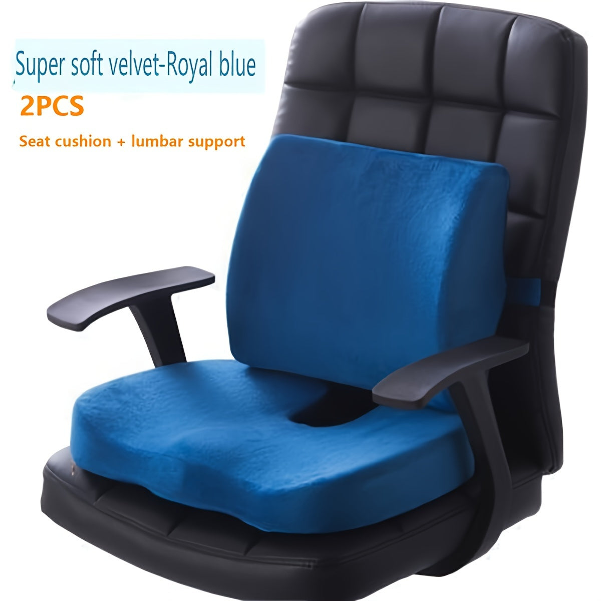 Memory Foam Seat Cushion and Lumbar Support Set for Office Car Wheelchair Ergonomic Comfort