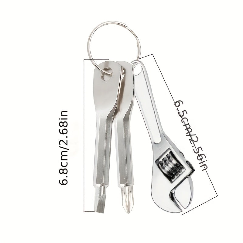 Mini Portable Screwdriver Set with Keychain Adjustable Metal Pocket Tool for Camping Car Bicycle