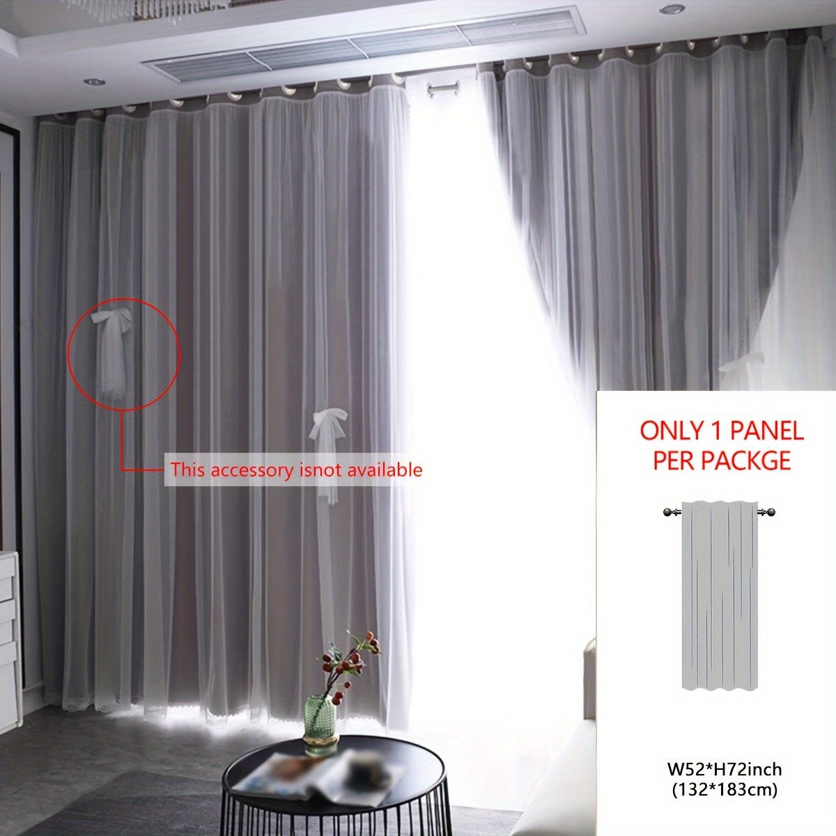 Blackout Curtains Single Panel Black Fabric Modern Simple Noise Reduction for Living Room Bedroom