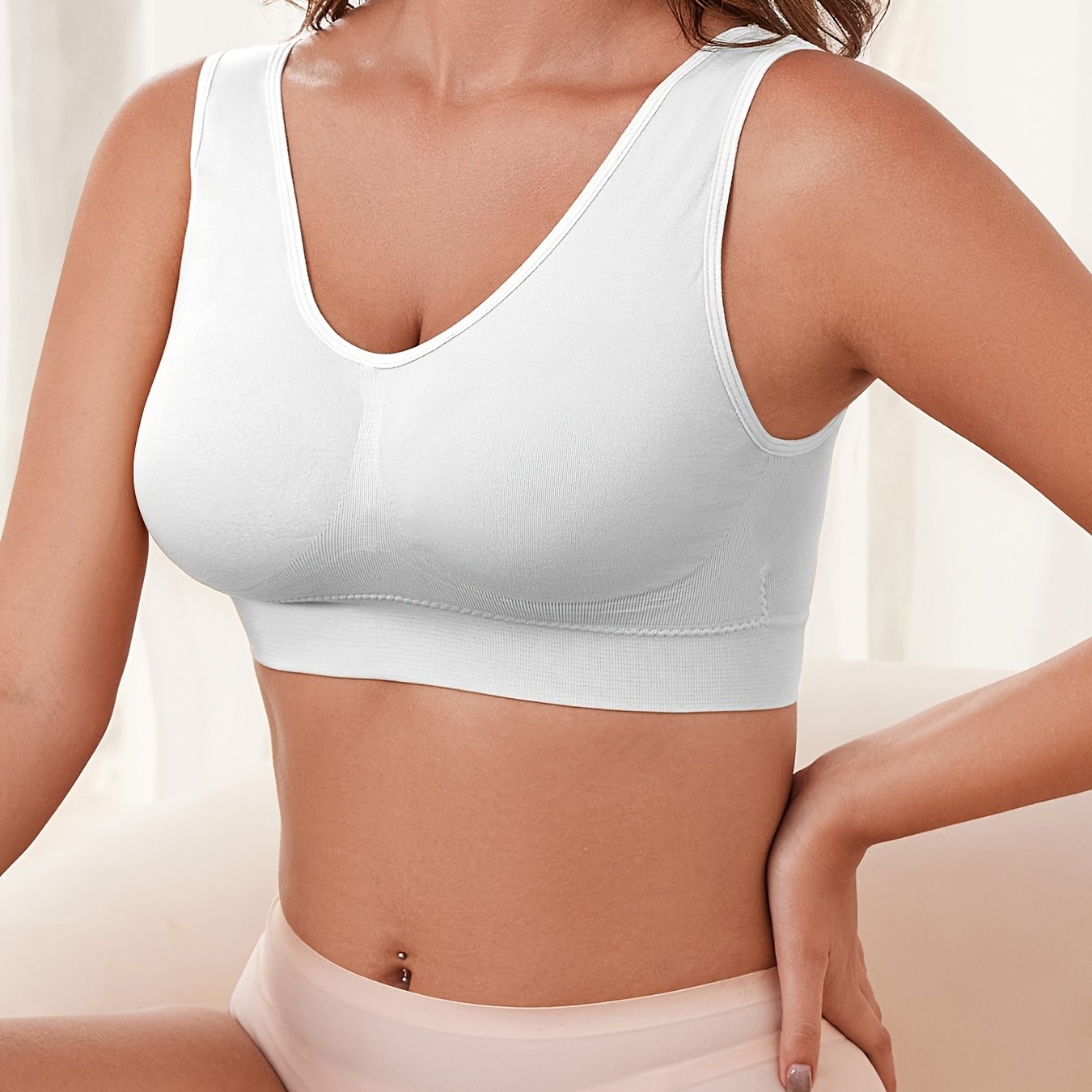 Women's Wireless Sports Bra High Support Yoga Running Push-Up