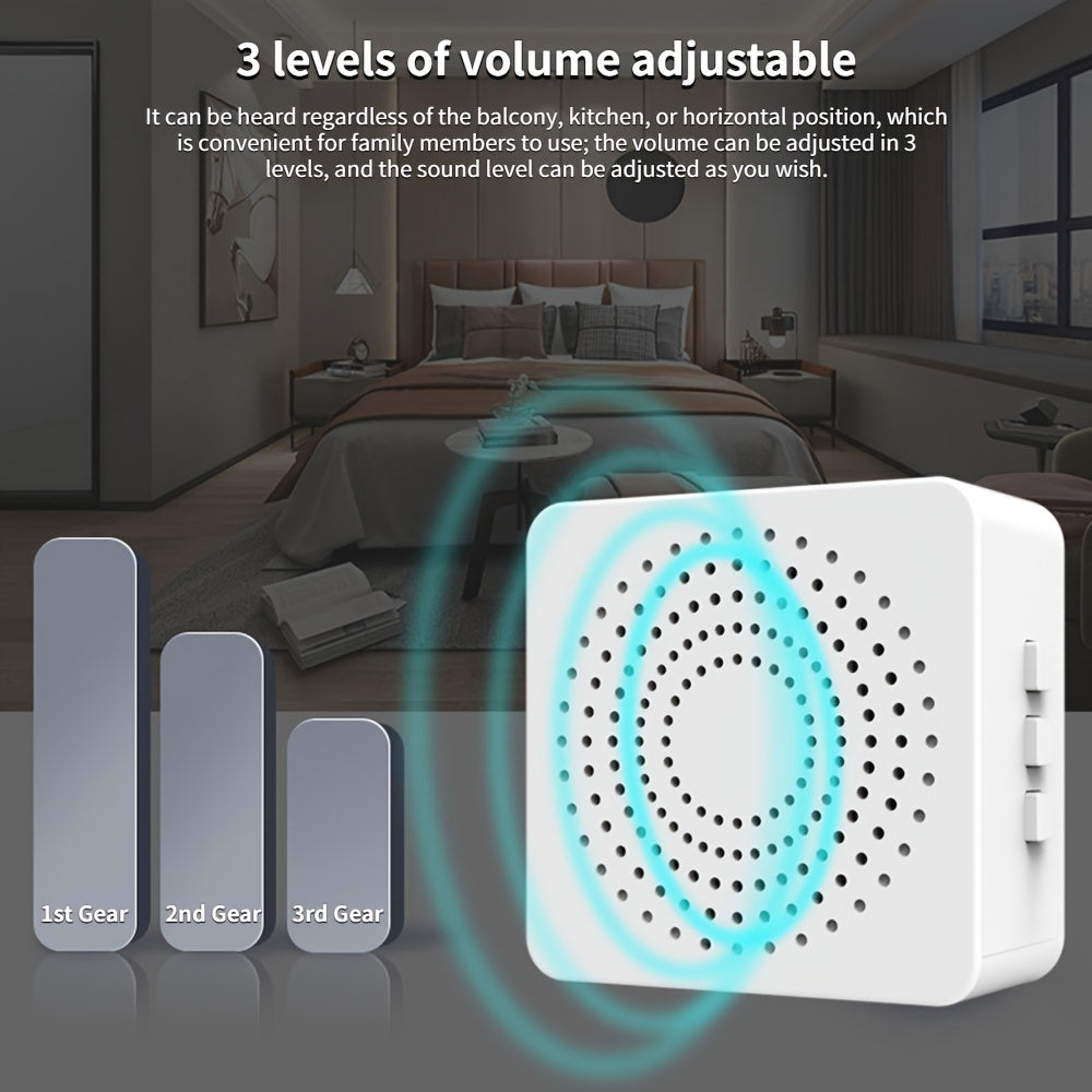 Wireless Smart Doorbell with 38 Chime Options and Long Distance Remote Control