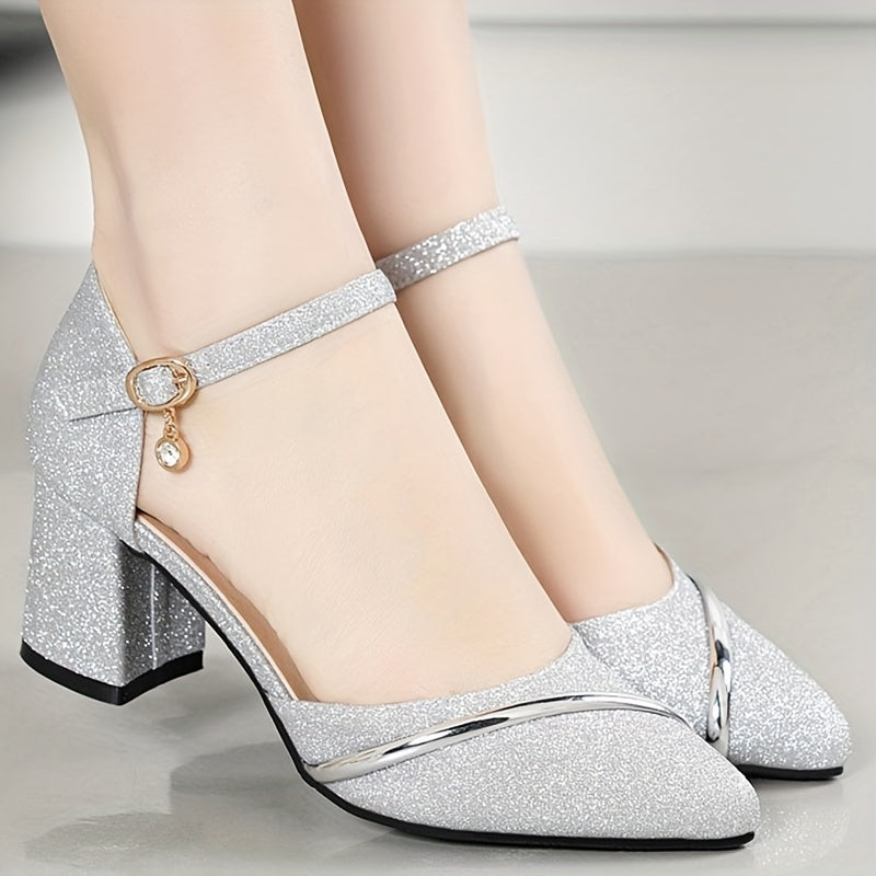 Новые летние сандалии для женщин в стиле феи с средним каблуком, блочными каблуками и ремешками Баотоу.