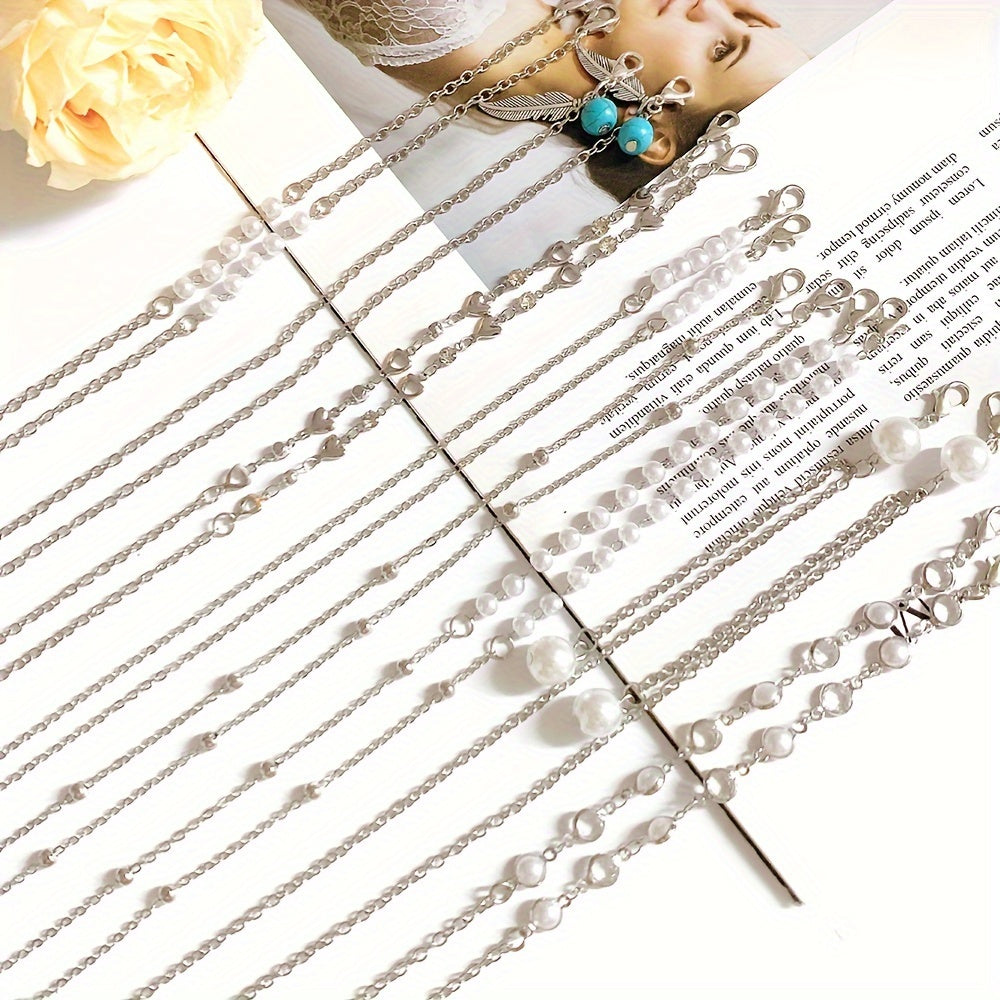 Set of 8 Assorted Styles Glasses Chains for Women and Men Anti-Slip Eyewear and Mask Lanyard