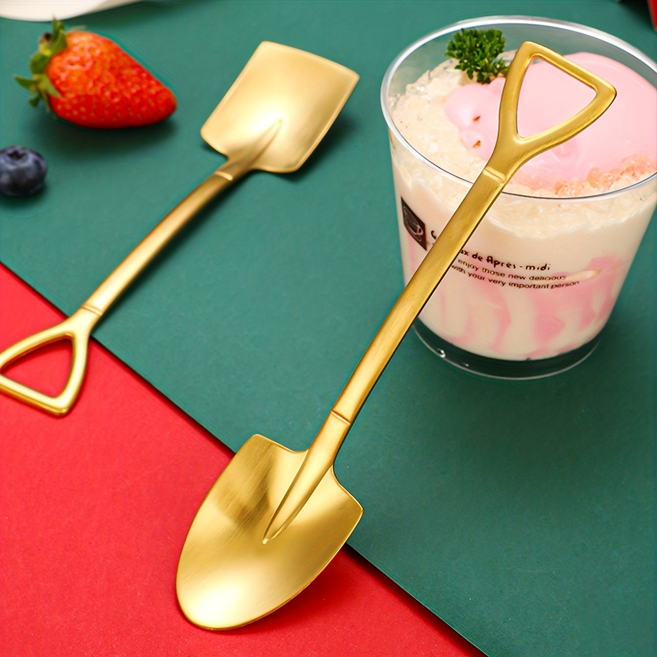 Stainless Steel Dessert Spoon Set with Shovel Design for Home Restaurant Hotel