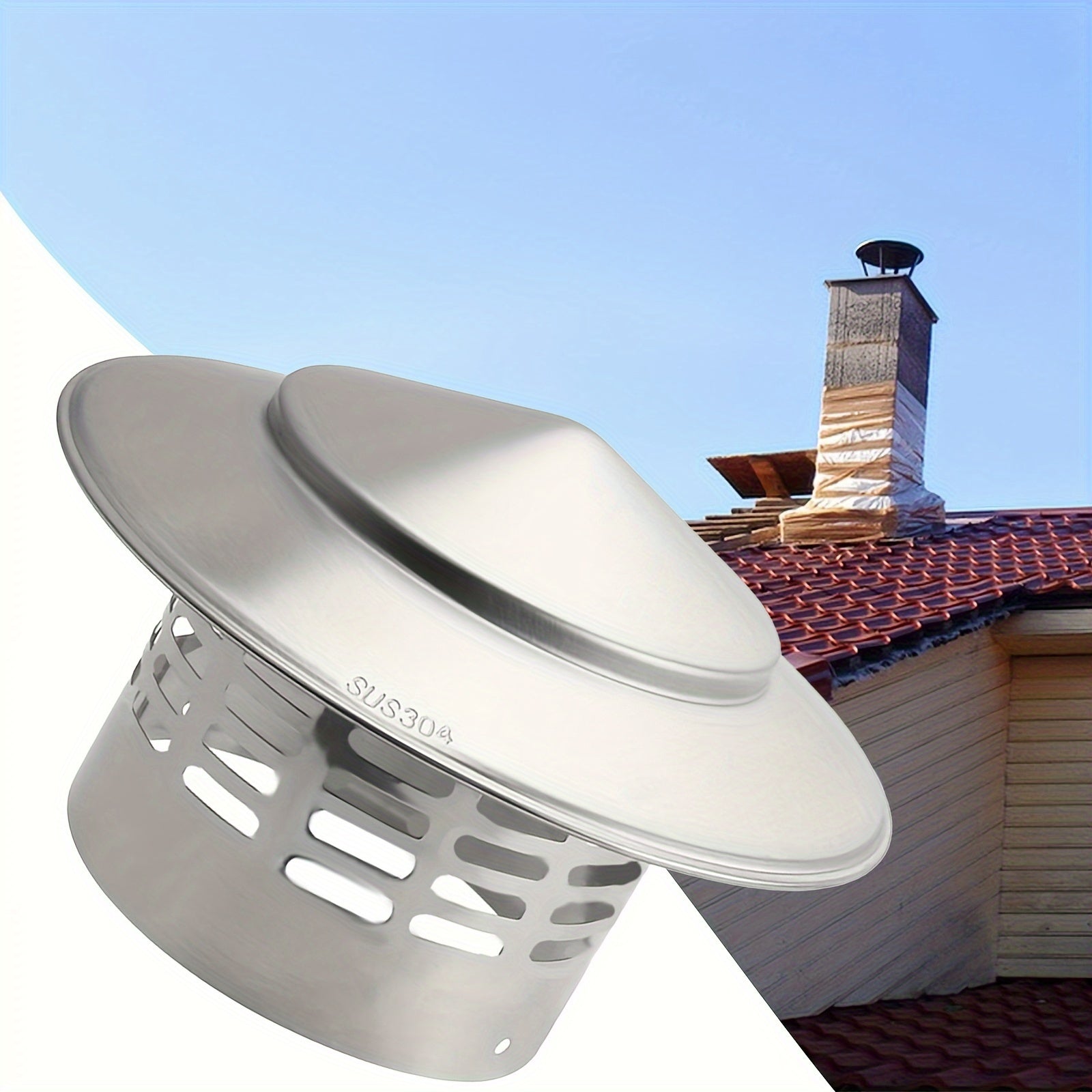 Metal Top Hat Flue Rain Cap for Wood Stove Chimney 11cm Diameter