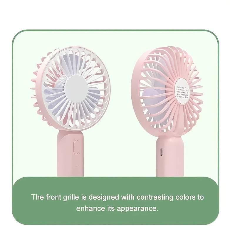Portable Handheld USB Mini Fan with Phone Holder, High-Speed, Durable Plastic