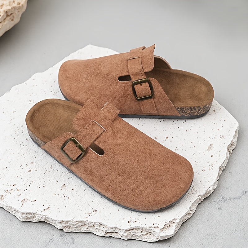 Women's Faux Fur Mules Shoes Casual Summer Slip-On Beige Comfort