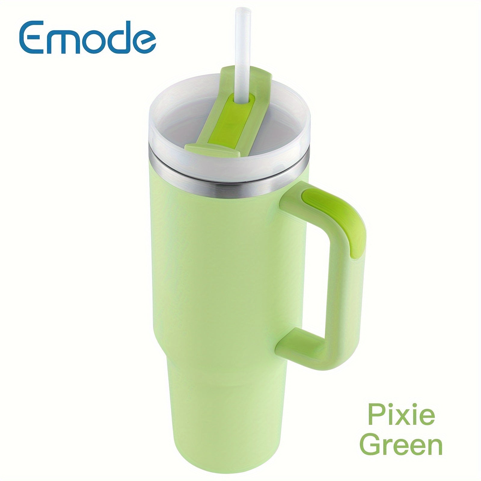 Taza de viaje de acero inoxidable con tapa y asa para bebidas de verano