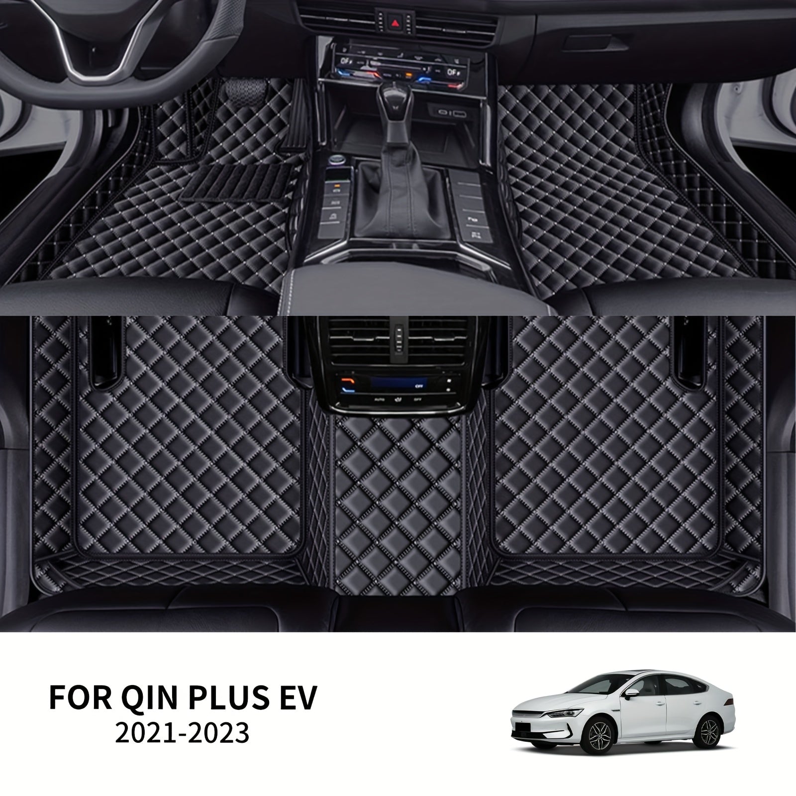 Car Floor Mat Waterproof Dustproof PU Leather for EV 2021-2023