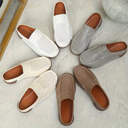 Women's Flat Mules Solid Color Casual Hollow Out Platform Shoes