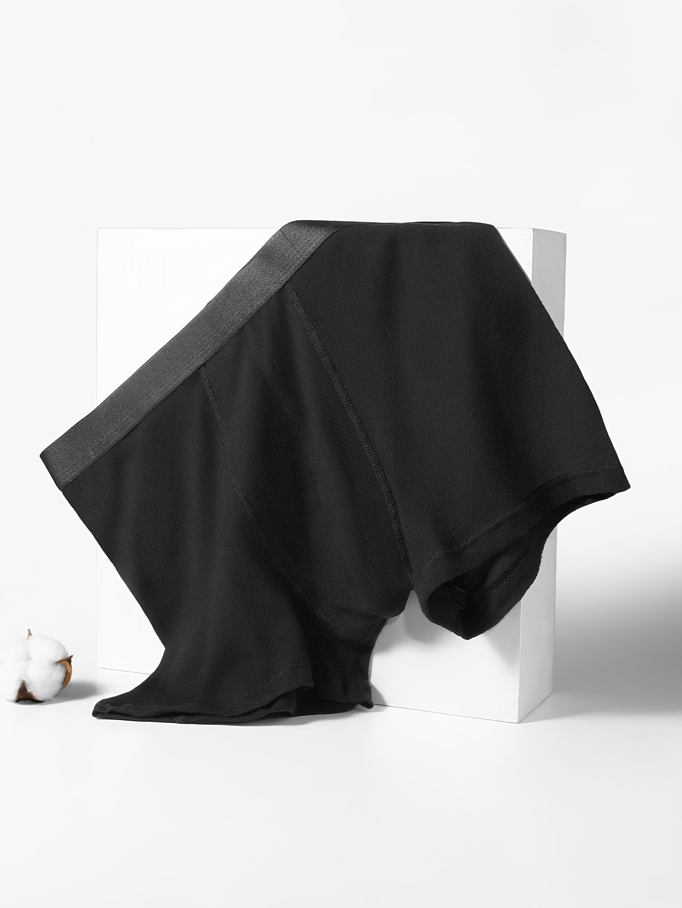 Men's Cotton Underwear 3 Pack Breathable Flat-Leg Style Solid Color