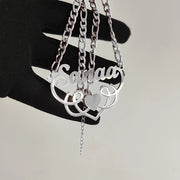 Шикарное персонализированное сердечко-ожерелье - индивидуальный подвеска из нержавеющей стали, идеально подходит для повседневной носки и нарядов - женский модный аксессуар с цепочкой Feagaro, подвеска