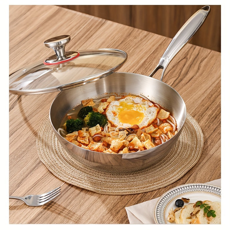 Stainless Steel Frying Pan Set 3 Sizes Nonstick Heat-Resistant Handle