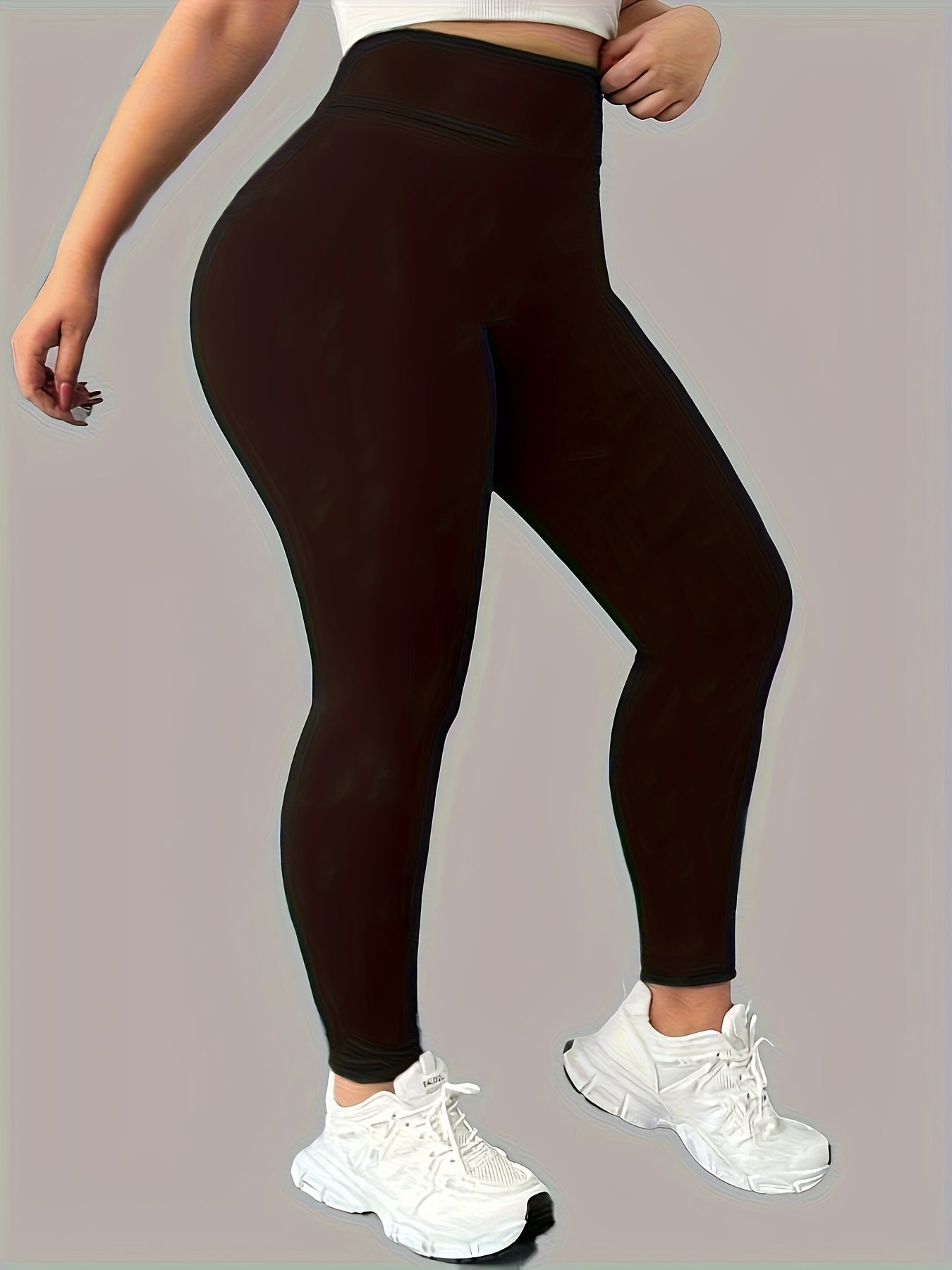 Leggings de talla grande para mujer de cintura alta que levantan los glúteos, color verde oliva, ajuste ajustado