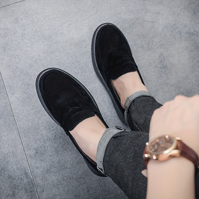 Men's Brown PU Slip-On Loafers for Casual Daily Wear All-Season