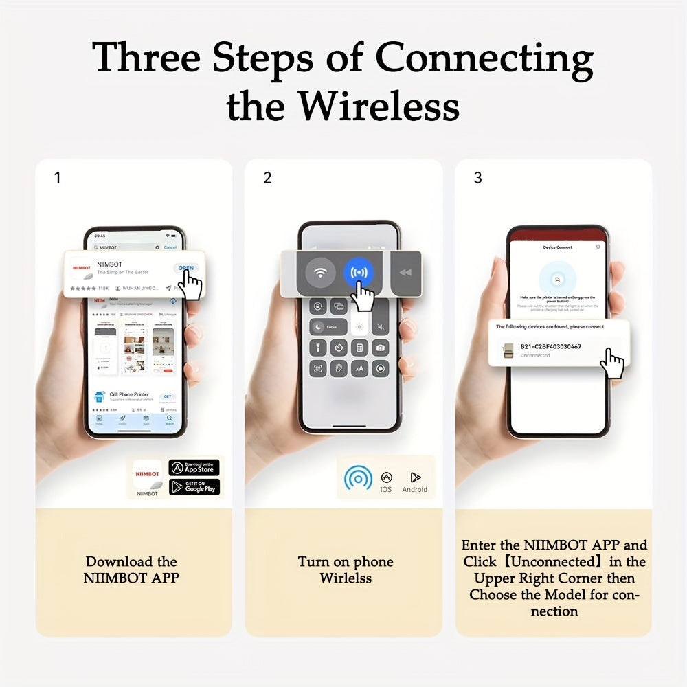 Portable Thermal Label Printer for Home Office and Small Business 50mm Tape