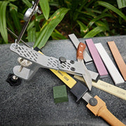 Angle Fixed Knife Sharpener System with Diamond Whetstone and Guide for Kitchen and Woodworking Tools