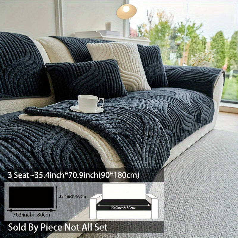 Zamonaviy Jacquard T-qoʻshiq qoplamasi, armchairdan bo‘lakli divanlargacha, sirpanmaydigan velvettan tayyorlangan