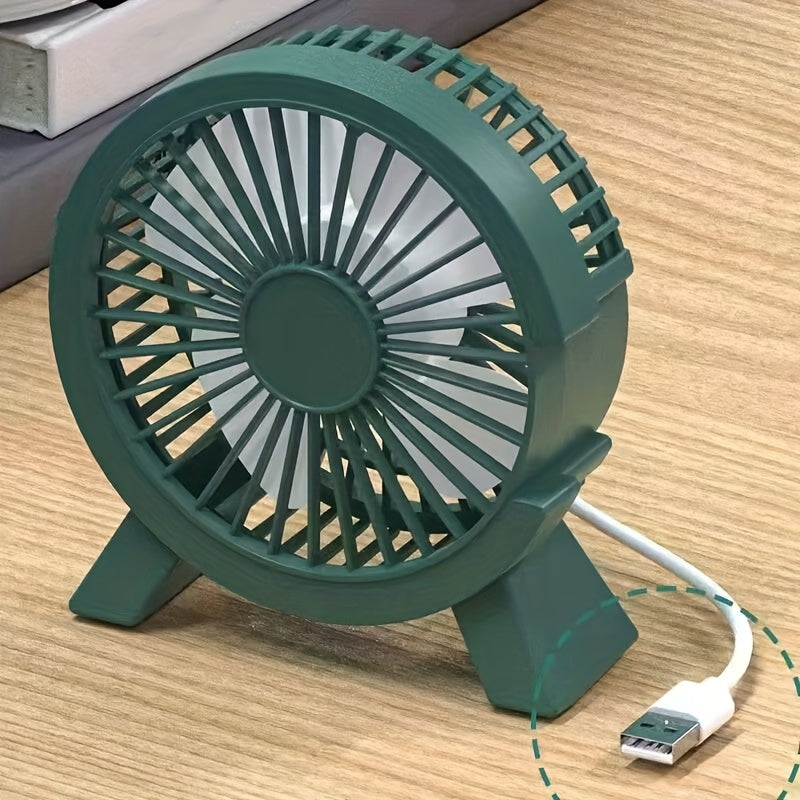 Compact USB Desktop Fan with Quiet Brushless Motor, High Airflow, Purple Design