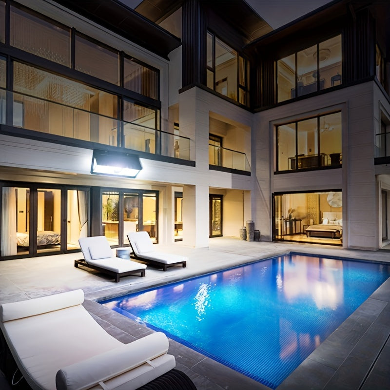 Solar Wall Light with 190 LED Motion Sensor Outdoor Security Lighting for Garden Fence Driveway