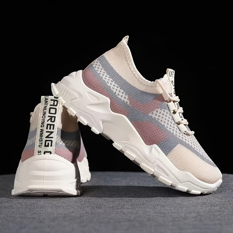 Women's Mesh Sneakers Lace-Up Fabric Upper TPR Sole Casual All-Season
