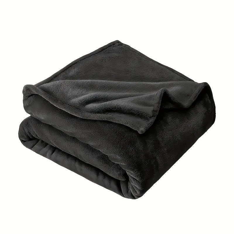 220gsm Polyester Fleece Throw Blanket Lightweight Warm Couch Bed Office