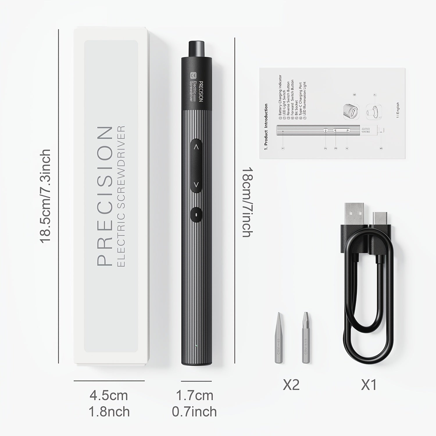 Cordless Electric Screwdriver Set with Lithium Battery for Electronics Phones Laptops Cameras and Watch Repair