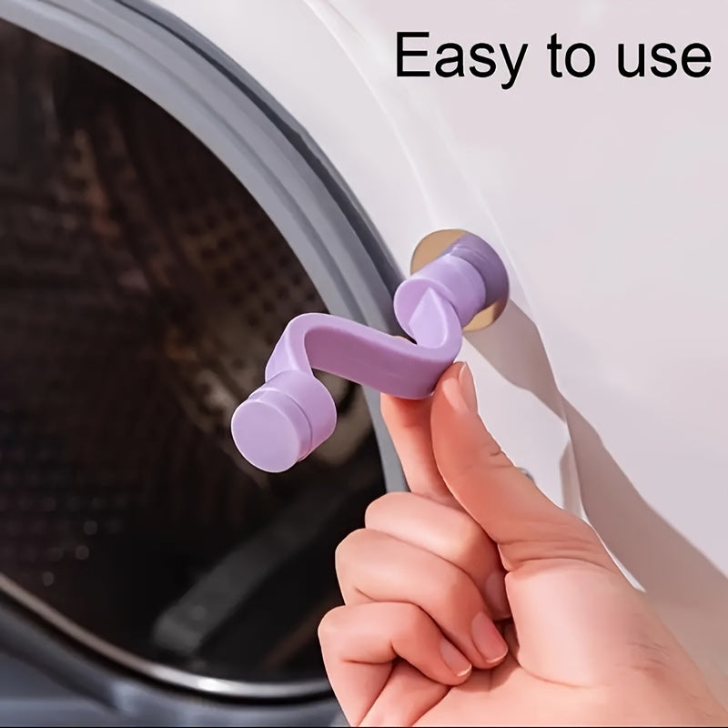 Magnetic washing machine door stopper prevents mold odors anti-pinch secure attachment