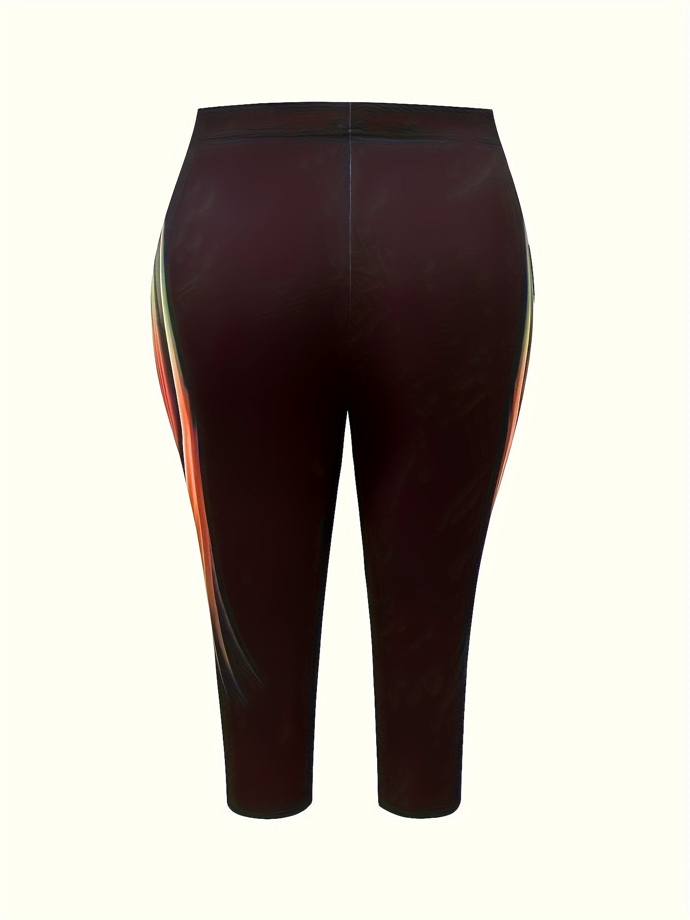 Plus Size Women's High-Waisted Printed Leggings Stretchy Colorful Abstract